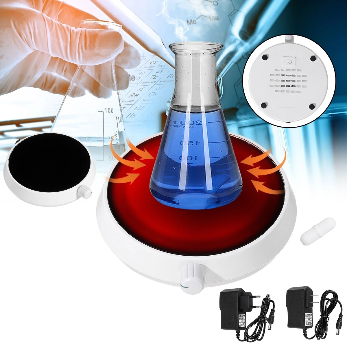Lab Magnetic Hotplate Stirrer - 0-3500 RPM, 2000ml, Heating & Stirring Scientific Equipment