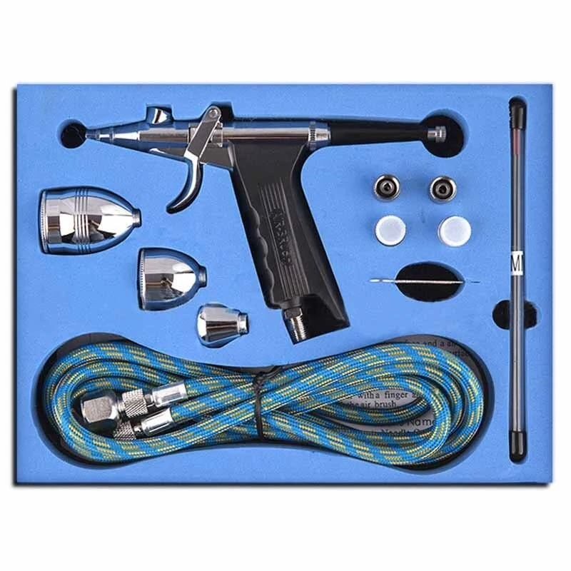 Iwata Airbrush Set - 0.3mm & 0.5mm Tips, 3 Cups | Double Action Spray Gun for Model, Nail, Car Paint