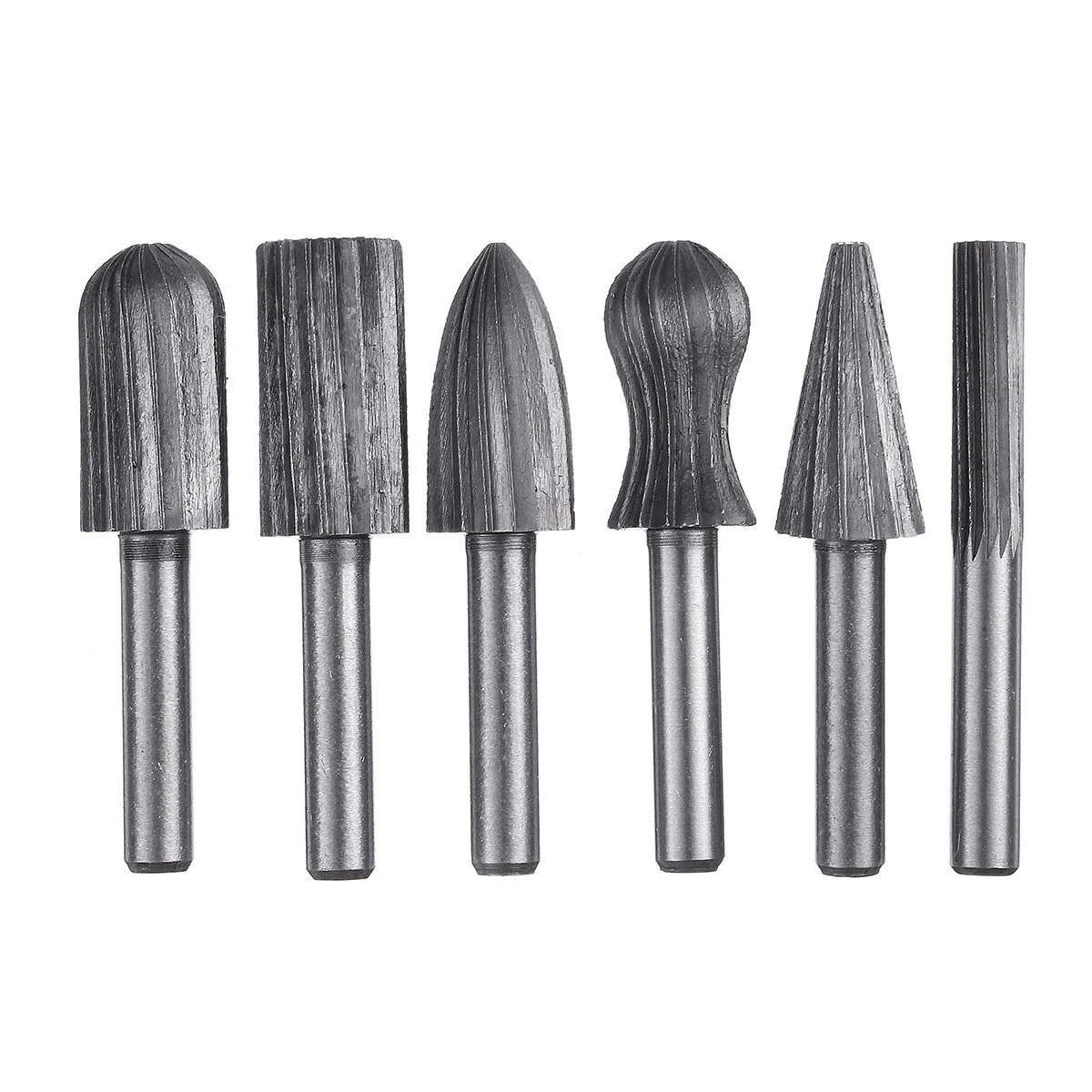6mm Shank Tungsten Carbide Burr Set - 6pcs for Rotary Drill & Die Grinder