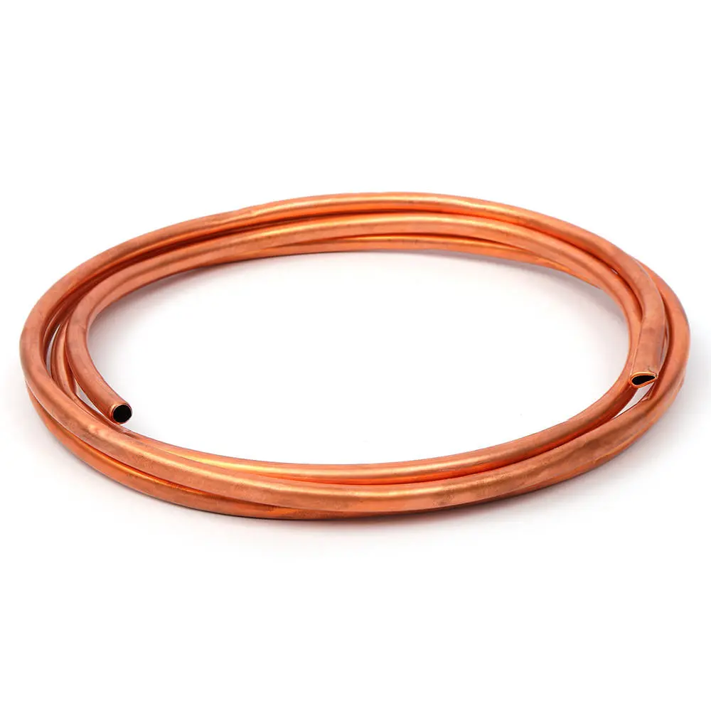 R410A AC Copper Pipe Coil - 3/8 Inch | 1/2/3/4/4/7/10/15/20m Lengths - Brass Tube