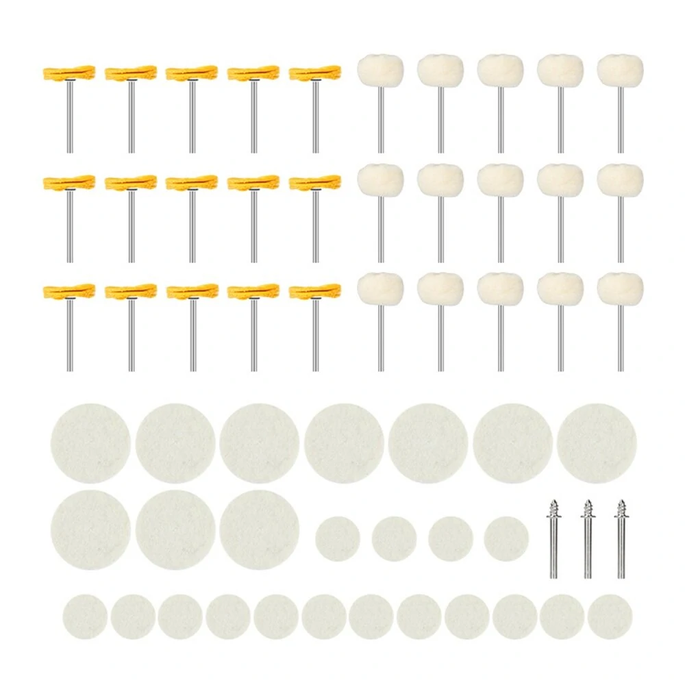 58Pcs Polishing Wheel Kit for Woodworking - 3.0/3.175mm Shank Buffing Pads & Grinding Brush