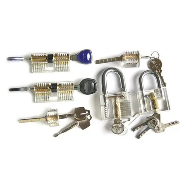 6Pcs Transparent Practice Padlock Kit | Locksmith Training Skill Set
