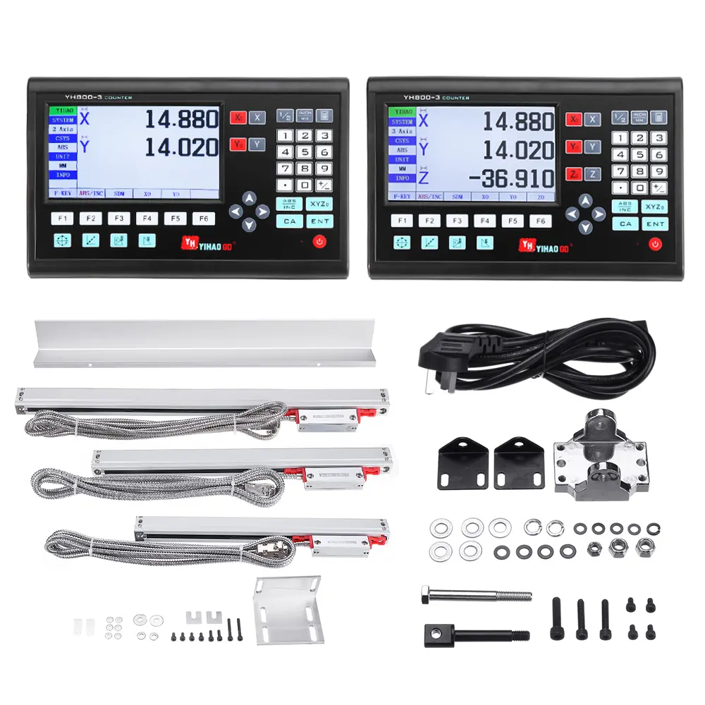 YIHAOGD YH LCD CNC Milling Digital Readout DRO | KA300 5µm TTL Linear Scale Encoder 70-970mm for Lathe