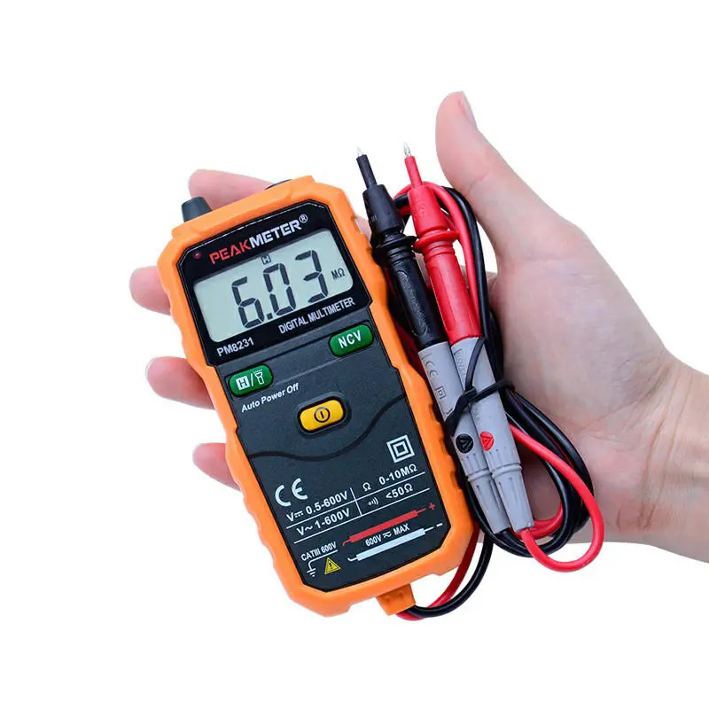 PeakMeter PM8231 NCV Multimeter - Intelligent Digital Multimeter with Strap & Light