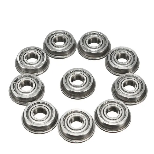 F695ZZ Flanged Ball Bearing - 5x13x4mm Double Shielded - 10 Pack