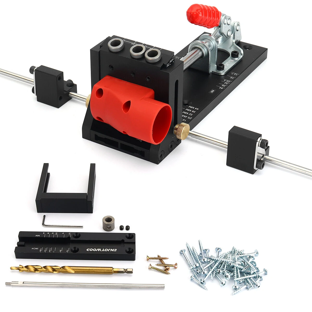 ENJOYWOOD XK4 PRO MAX Pocket Hole Jig - Aluminum Alloy Adjustable Drill Guide