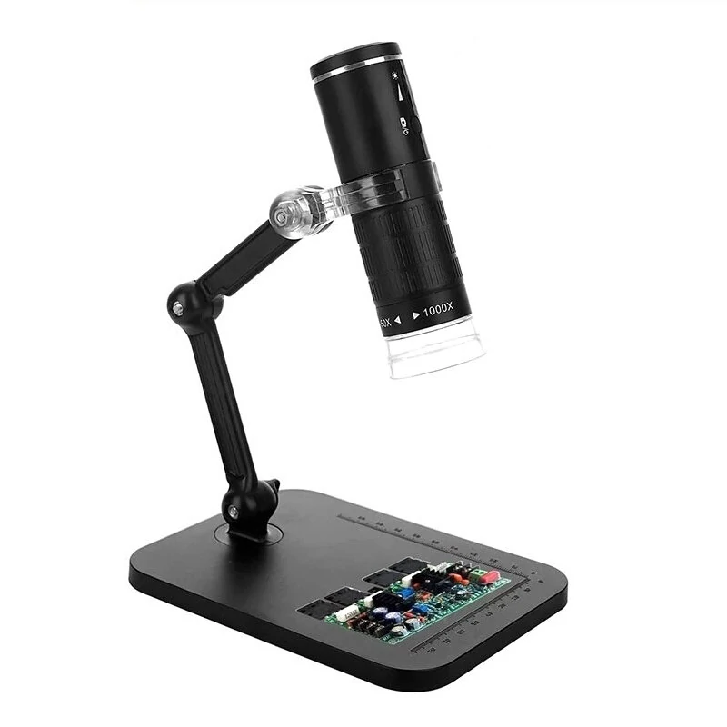 WiFi Digital Microscope 1000X Magnification - 1080P HD Camera with 8 LED Lights & USB