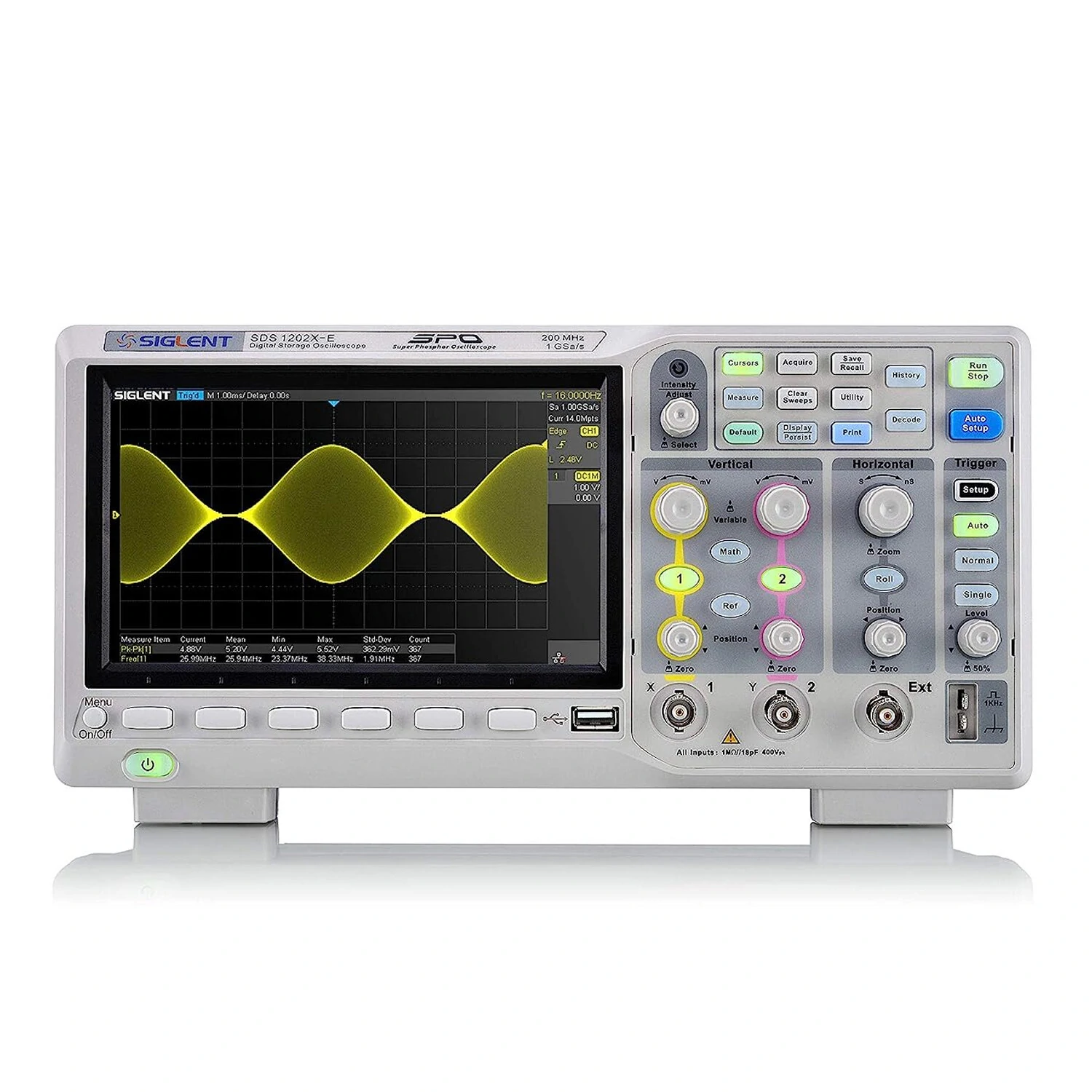 Siglent SDS1202X-E Oscilloscope - 200 MHz 2 Channel | 1 GSa/s 14 Mpts
