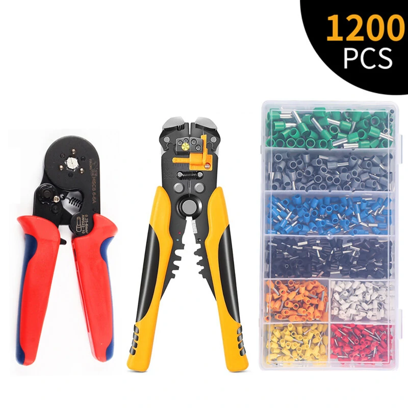 HSC8 6-6A Crimping Pliers | Ye-1 Wire Stripper | 1200pc Terminal Set