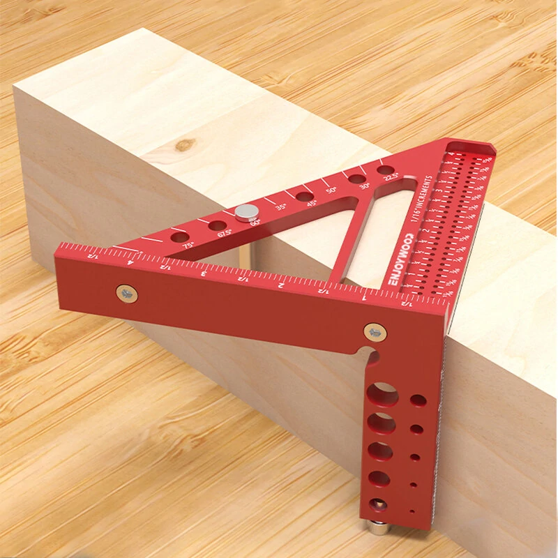 ENJOYWOOD 5 3D Multi-Angle Measuring Ruler - Aluminum Alloy T-Type Square Tool