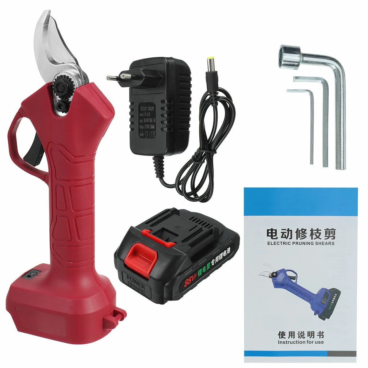 21V Cordless Electric Pruning Shears | Hand-Held Garden Shears with Battery