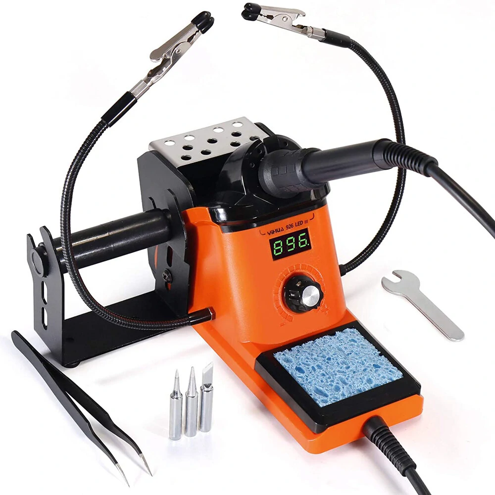 YIHUA 926 III 60W Soldering Station - Digital Adjustable Temp 194-896°F | with Helping Hands & Tips