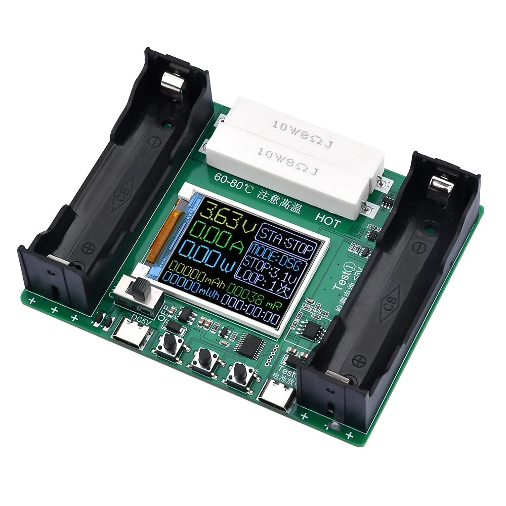 MT13S Lithium Battery Capacity Tester - 2CH/4CH | Type-C & Active Cooling | 2.5-3.5V Cut-Off