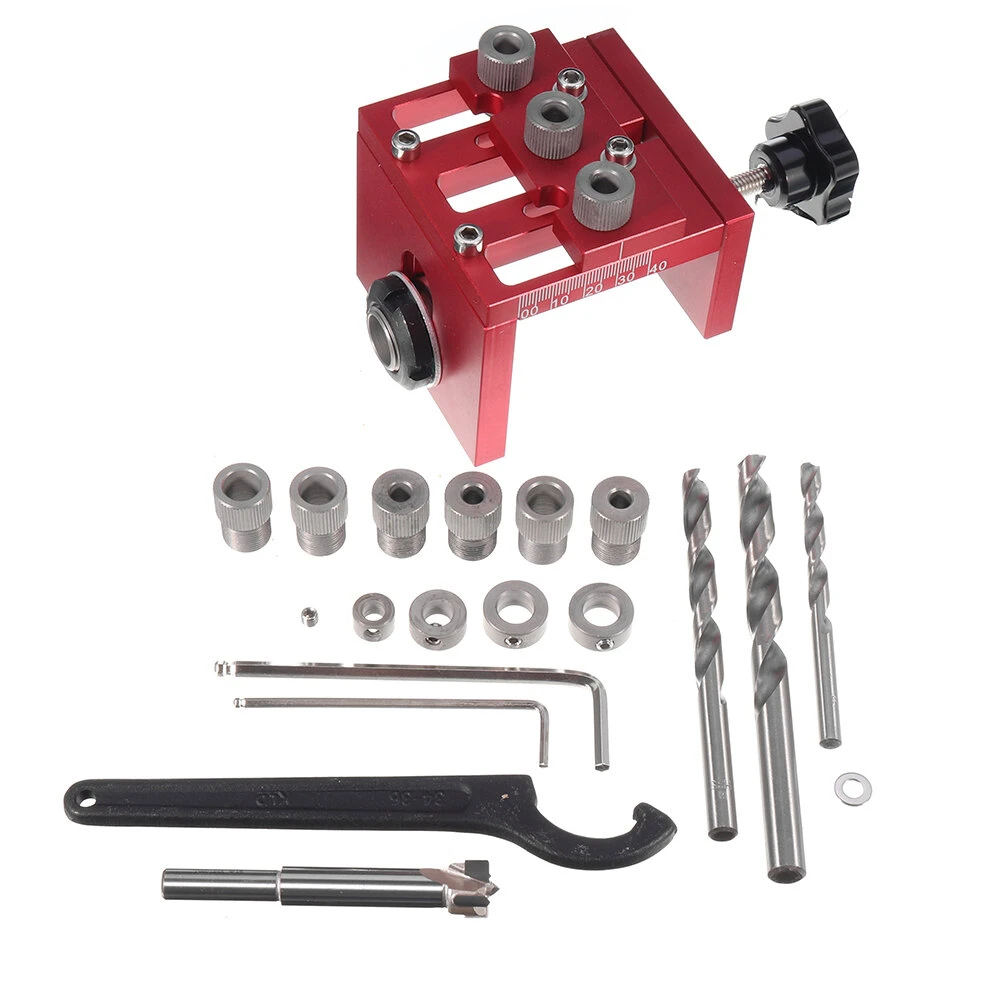 3 in 1 Dowelling Jig with Positioning Clip | Adjustable Wood Drilling Guide & Locator