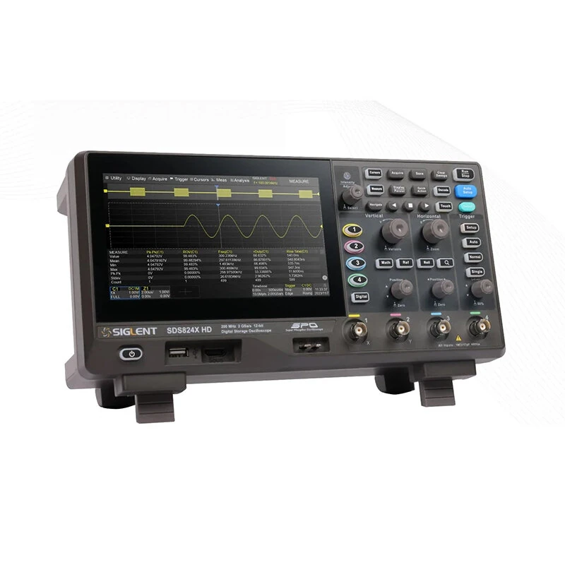 Siglent SDS824X-HD Oscilloscope | 4 Channel 200MHz 12-bit | 7 Display 2GSa/s