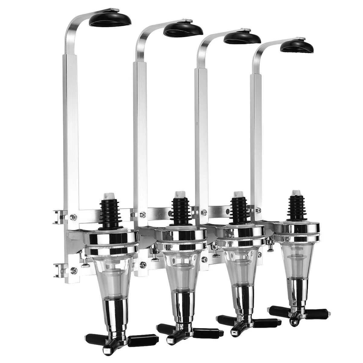 Rotary & Wall Mounted Aluminum Alloy Bar Butler Drink Holder - 4 Bottles