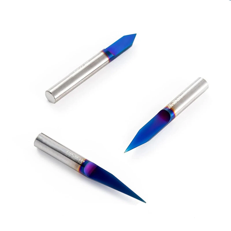 YK20 Tungsten Carbide V Groove CNC Router Bit - 1/4 Inch Shank | 15° 30° 60° Angles for Wood Acrylic Aluminum Engraving