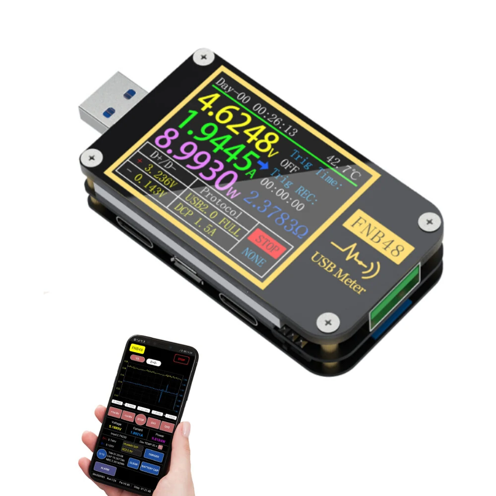 FNB48 USB Tester Voltmeter Ammeter | Bluetooth APP | USB-A/Micro/Type-C