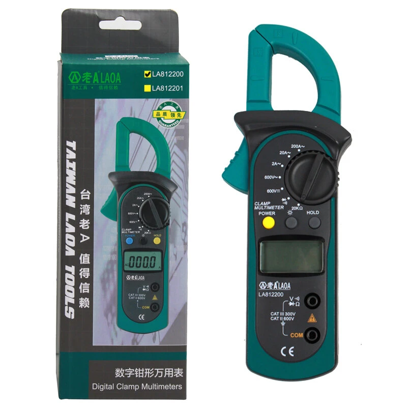 LAOA LA812201 Digital Clamp Multimeter - AC/DC Ammeter Voltmeter Tester