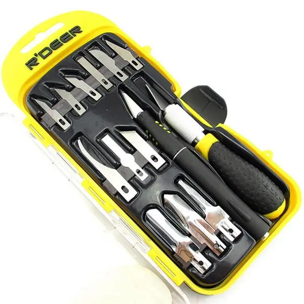 R'DEER RT-M114 Wood Carving Tool Set - 14Pcs Multifunction Hand Graver Chisel