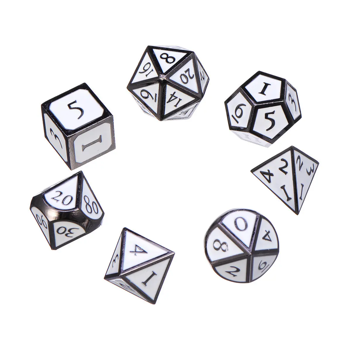 Zinc Alloy RPG Dice Set - 7Pcs Polyhedral Metal Dice for Role Playing Game