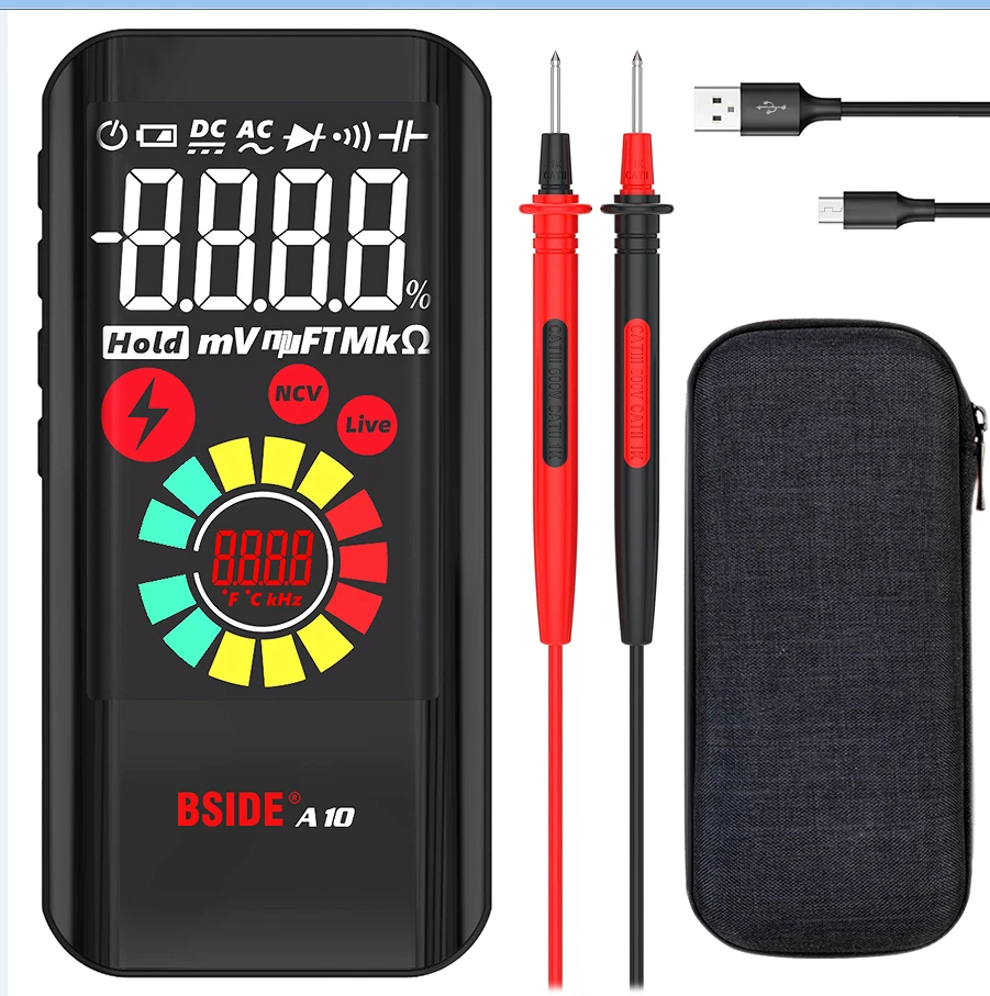 BSIDE A10 Mini Smart Multimeter | 3.2-inch Color Screen | 9999 Counts True RMS