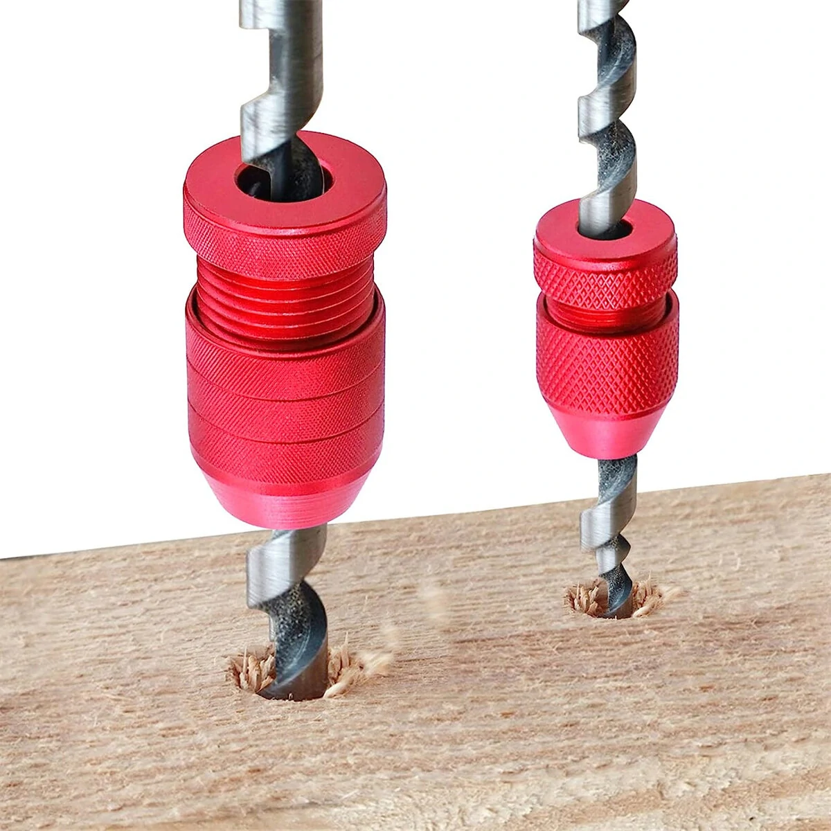 Premium Aluminum Drill Stop Set - 2PCS Adjustable Depth Control for Precise Drilling