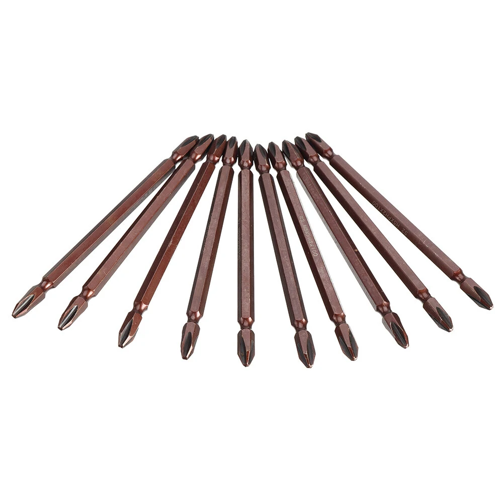 S2 Steel Magnetic Double End Screwdriver Bit - PH2 Drill Head 100mm 150mm 10pcs