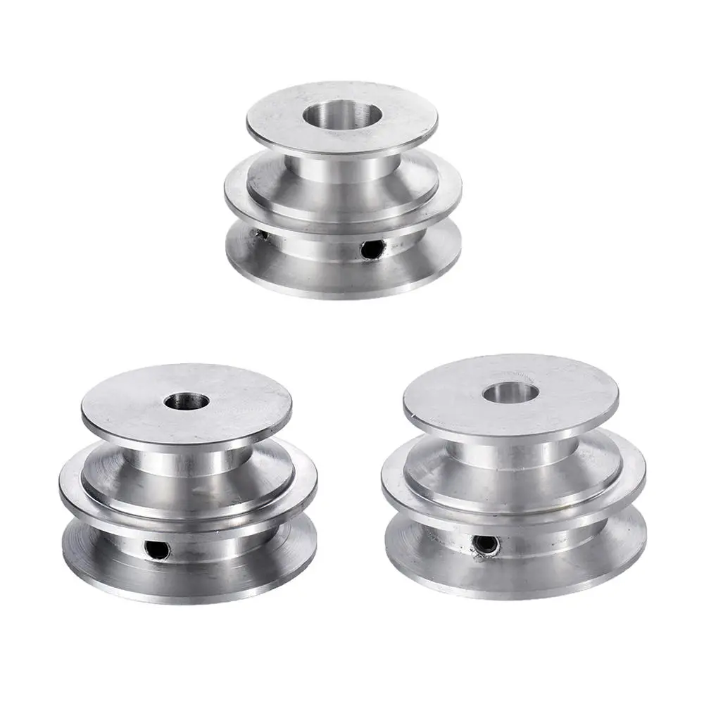 Aluminum Alloy 40/50mm Double Groove V-Pulley Wheel | Fixed Bore for 10MM Belt