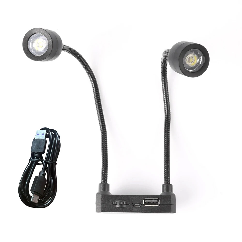 Dual Head LED Microscope Lamp | 60000LM High Luminosity | Adjustable Brightness for Soldering & Microscopy