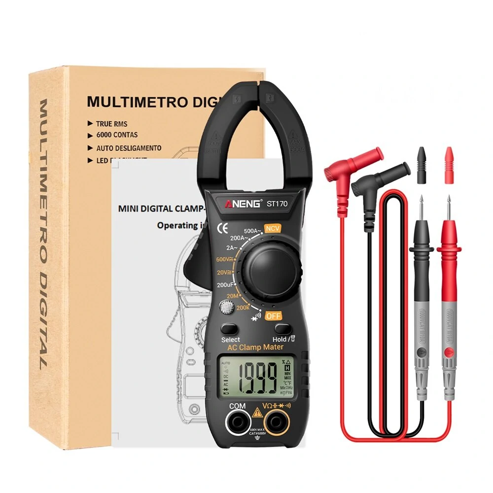 ANENG ST170 Digital Clamp Meter | 1999 Counts AC Current NCV Tester