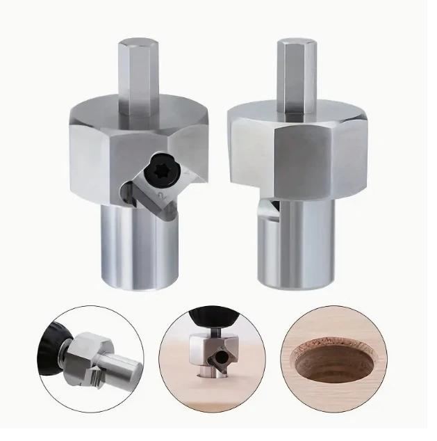 ENJOYWOOD Woodworking Chamfer Tool | T10 Alloy Blade & 9mm Hex Shank for 19/20mm Dog Holes