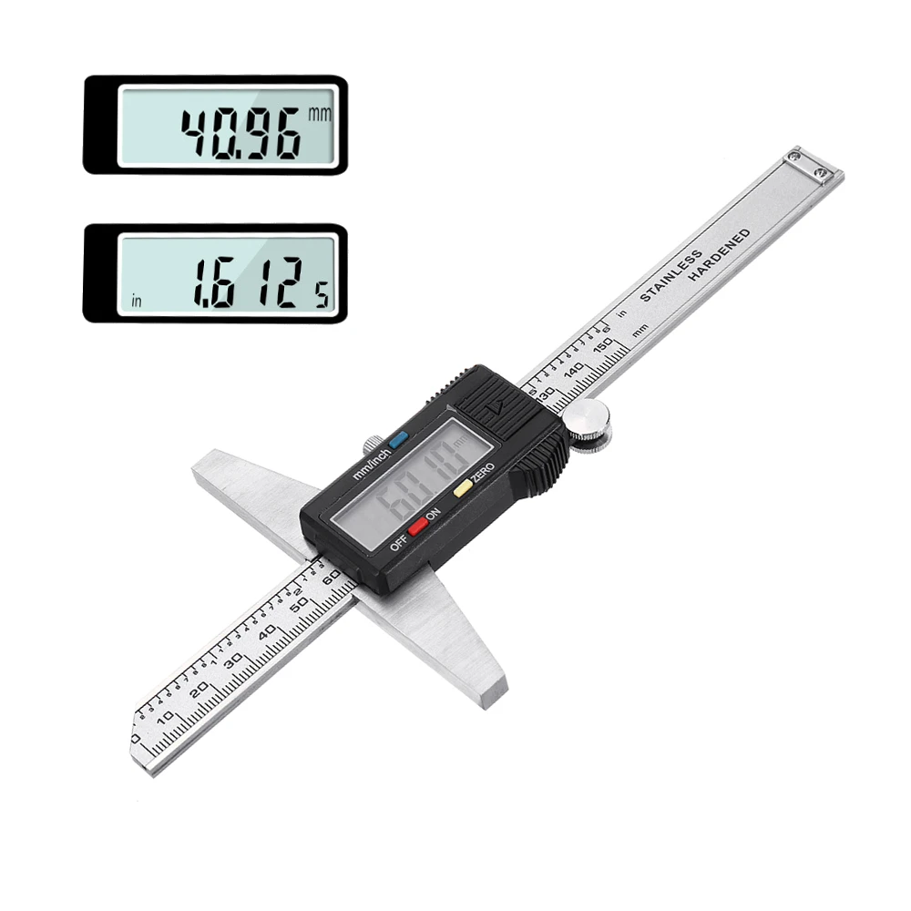 Drillpro Digital Depth Vernier Caliper | 0-150mm Stainless Steel LCD Measuring Tool