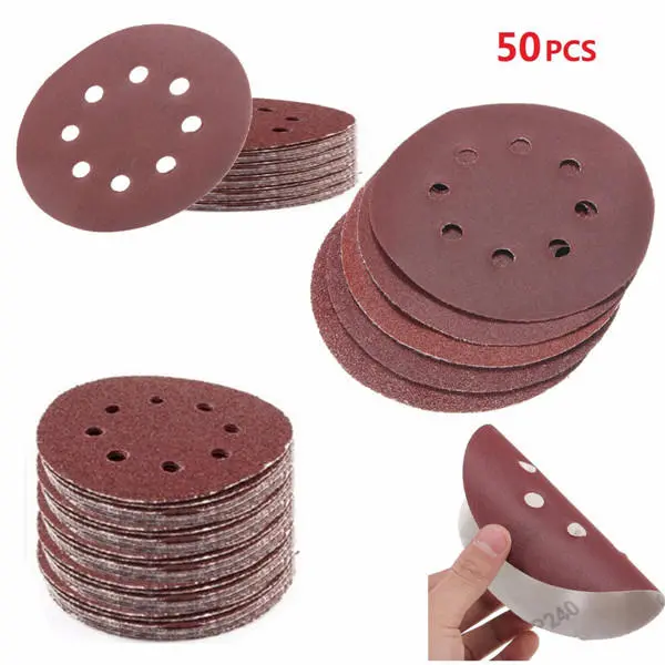 3M Sanding Discs 50Pcs | 8 Hole Abrasive Paper 40-240 Grit for Power Sanders