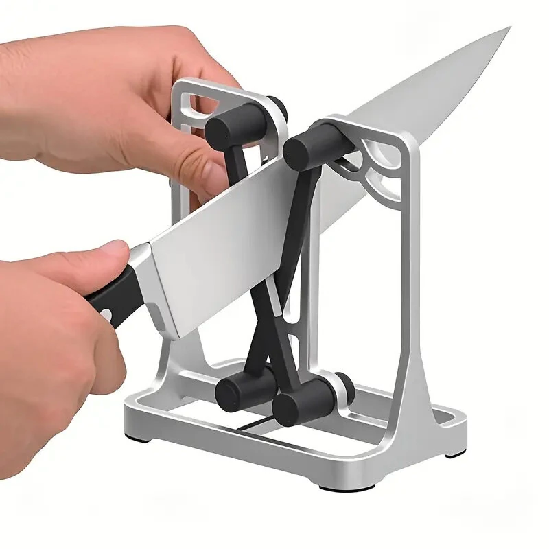 Professional Knife Sharpener - Stainless Steel Dual Slot - Fine Grit Sharpening Rod