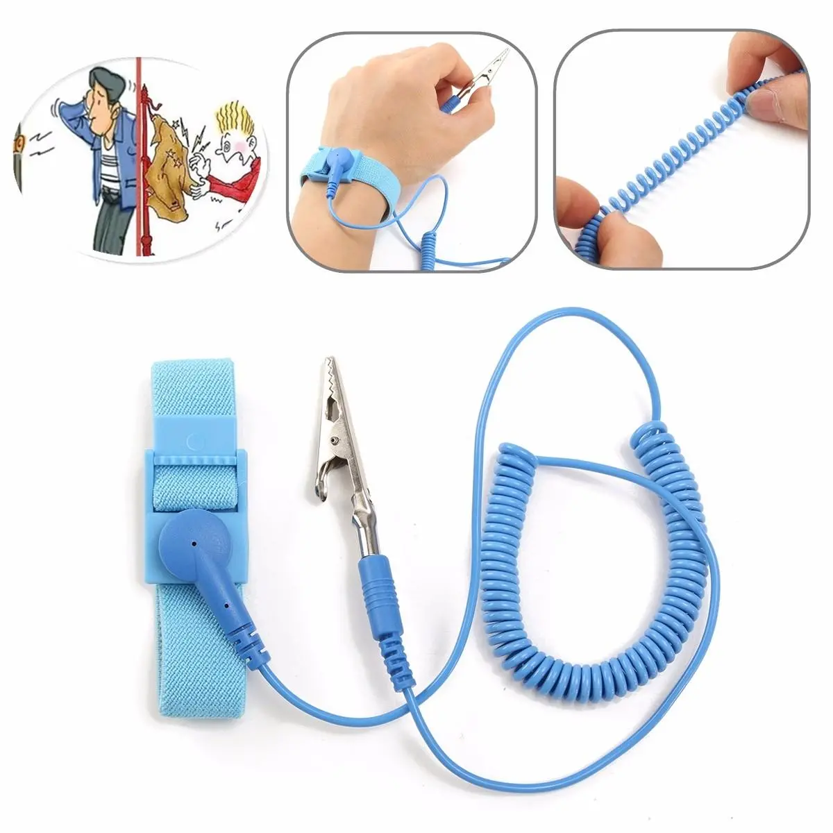 Anti-static Wrist Strap - Flexible Coiling Grounding Bracelet for Soldering