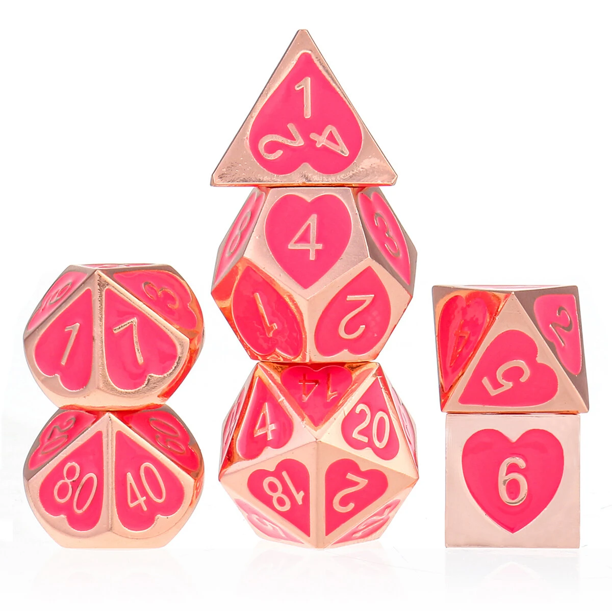 Zinc Alloy Polyhedral Dice Set - 7Pcs for DND RPG MTG & Tabletop Games
