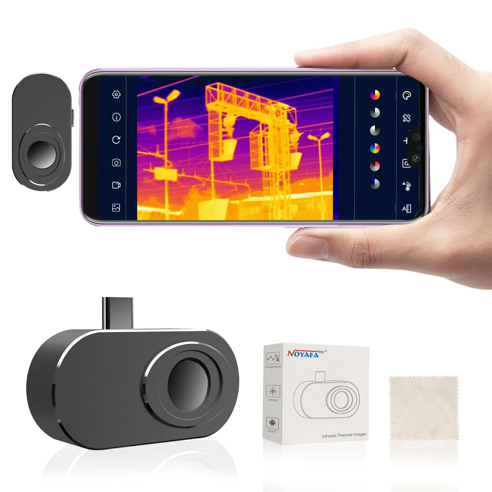 NOYAFA NF-586S Thermal Camera for Smartphones - 256x192 IR Resolution | Home & Building Inspection