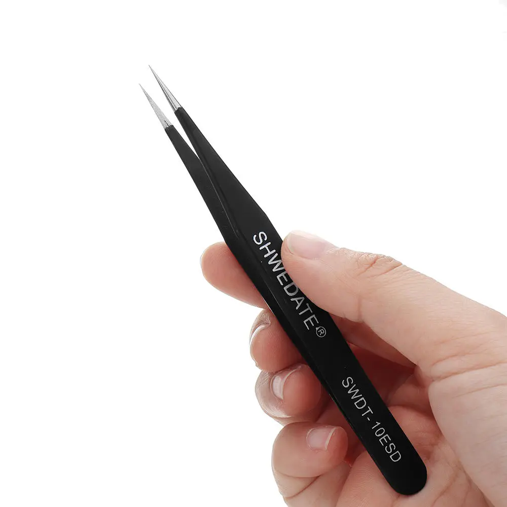 SWDT-10ESD Anti-Static Tweezer | Straight Tip for PC & Phone Repair Tools