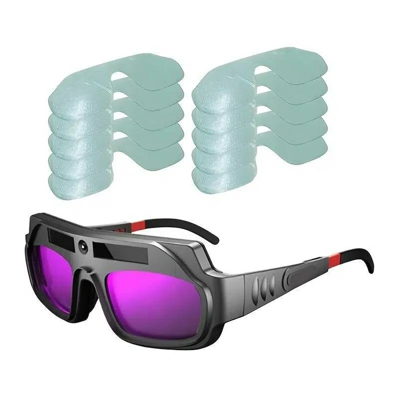 Auto Darkening Welding Goggles - Large View Anti-Scratch Glasses for Plasma Cutting