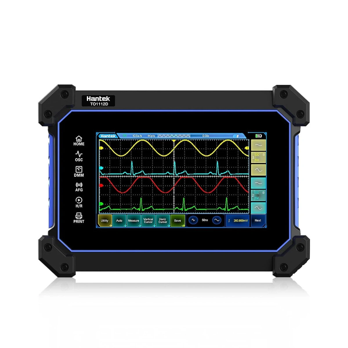 Hantek TO1112 Touch Screen Tablet Oscilloscope - 2 Channel 110MHz with Signal Generator & Multimeter