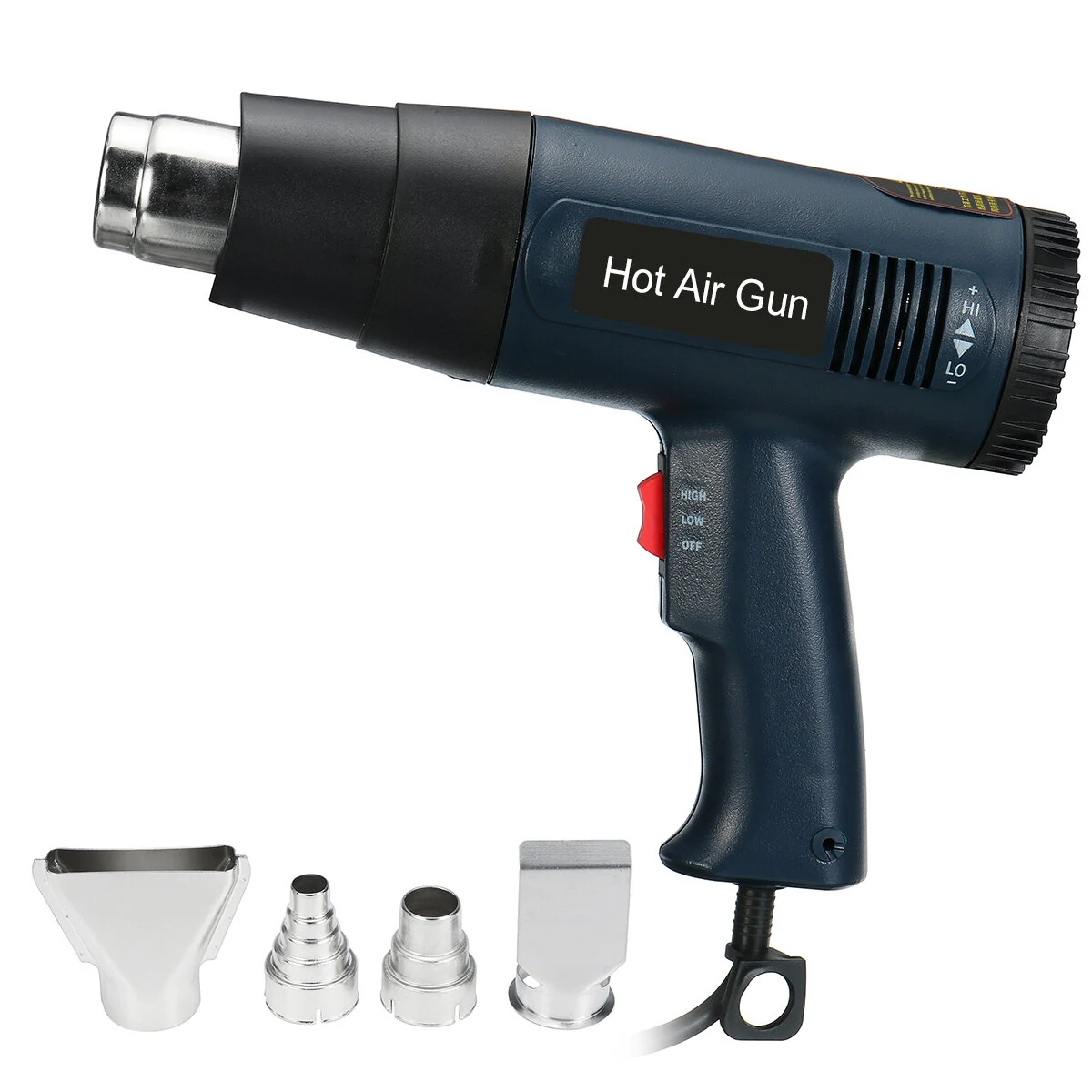 Dongcheng 220V 2000W Hot Air Gun - 2 Speed Adjustable Temperature with 4 Nozzles
