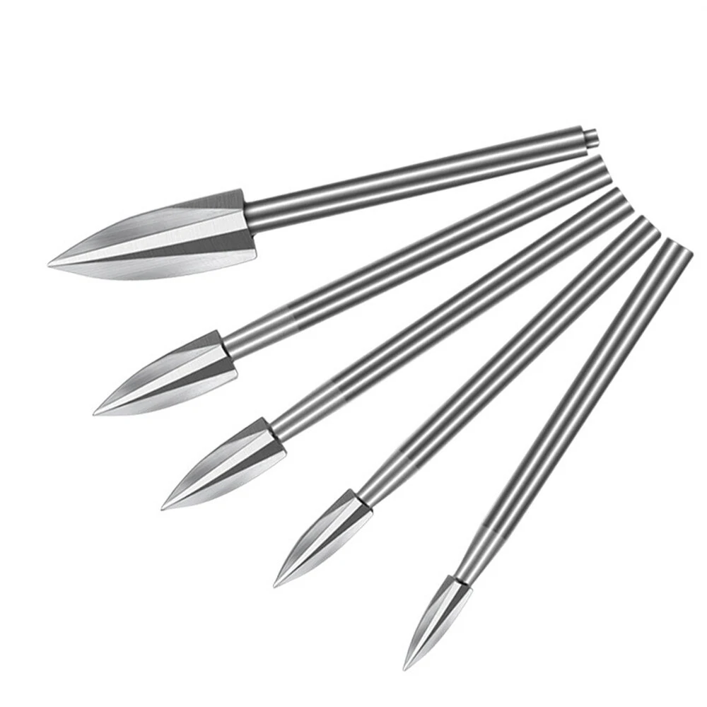 5Pcs HSS Carbide Wood Carving Drill Bits Set | Engraving & Milling Burr Tools
