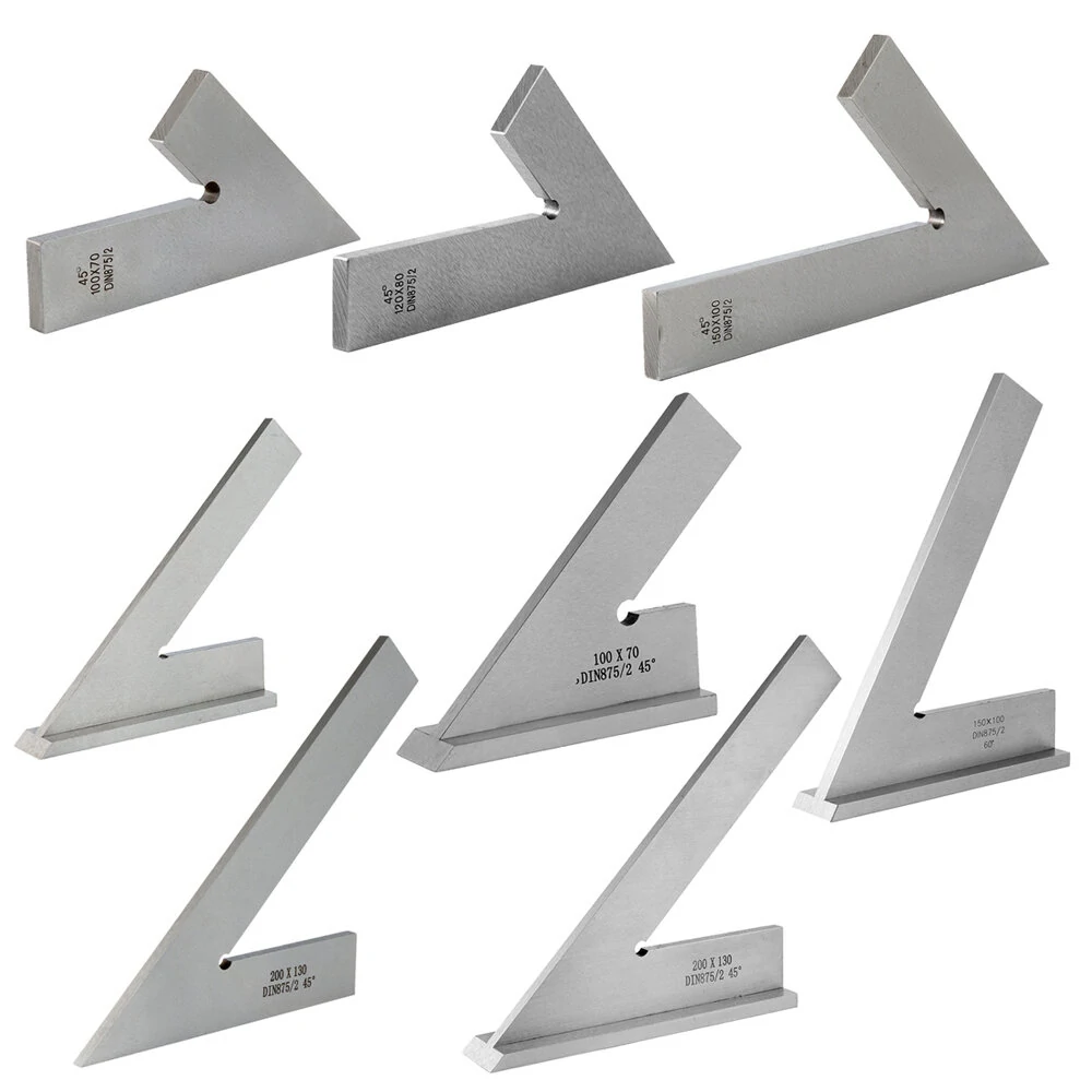 45 Degree Flat Edge Square Ruler | Carpentry Try Square Tool for Woodworking & Metal