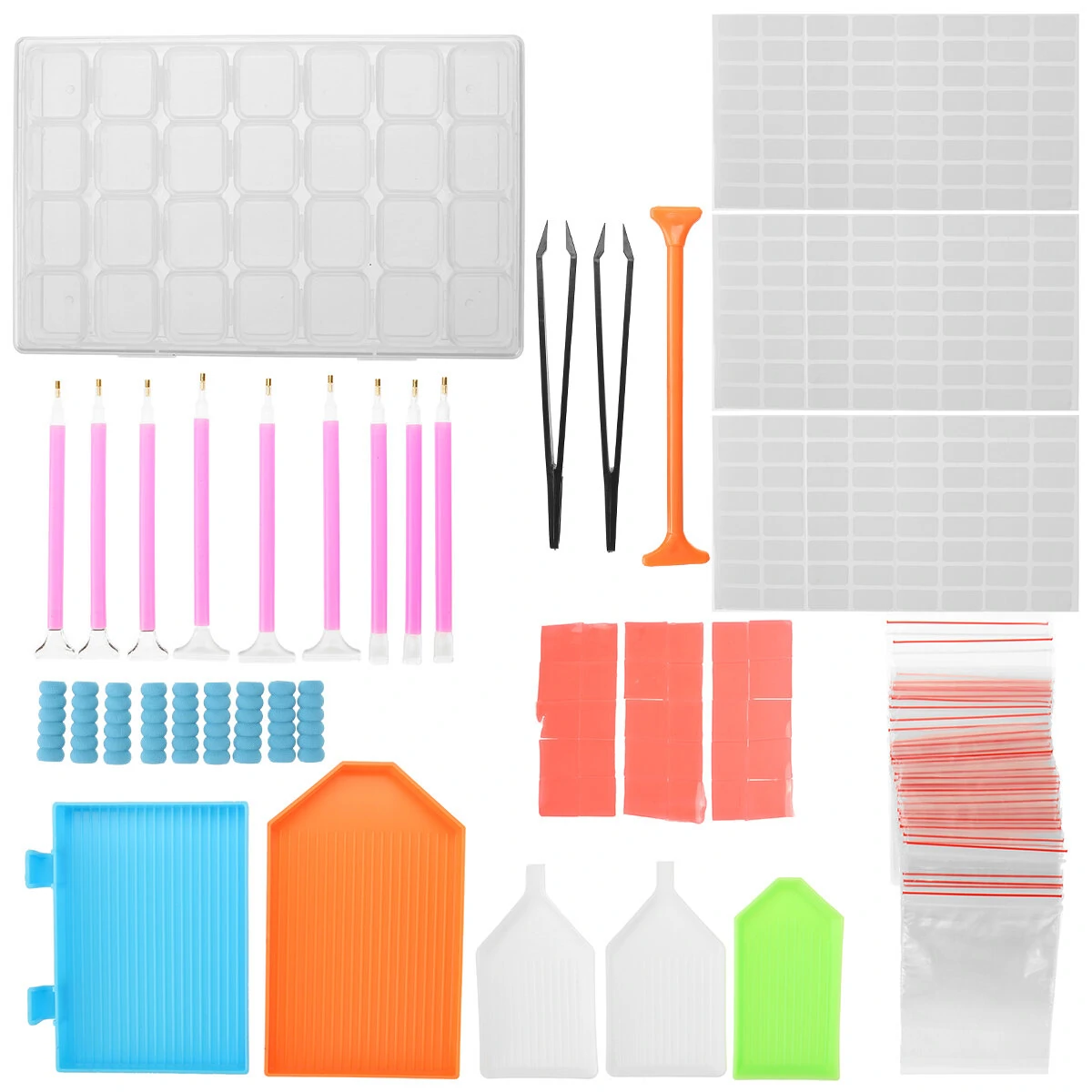 54-111 Pcs Diamond Painting Tool Kit | Drill Storage Box, Sticky Pen & DIY Accessories