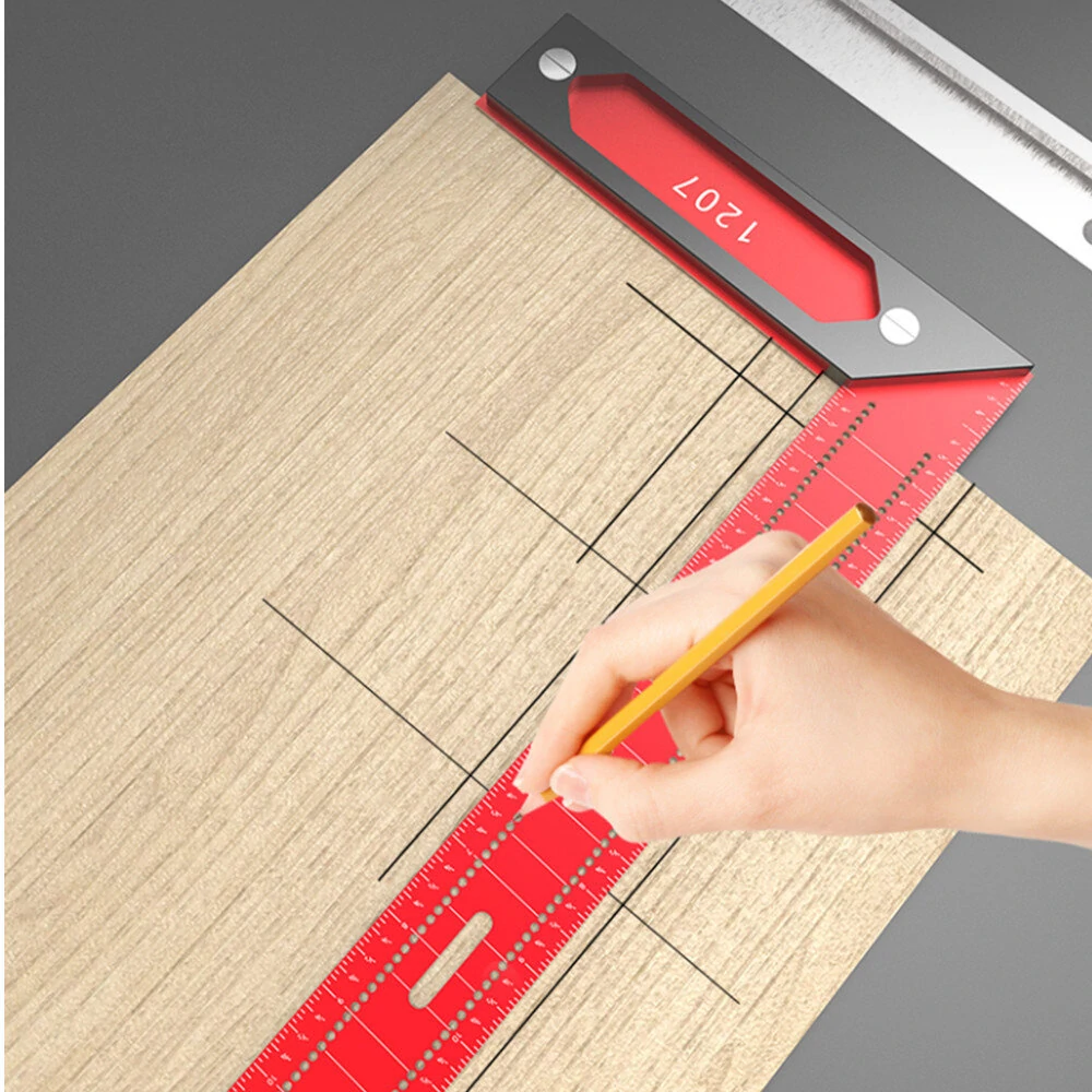 Woodworking Square Ruler - 12 & 16 Aluminum Framing & Mitre Square for Leveling