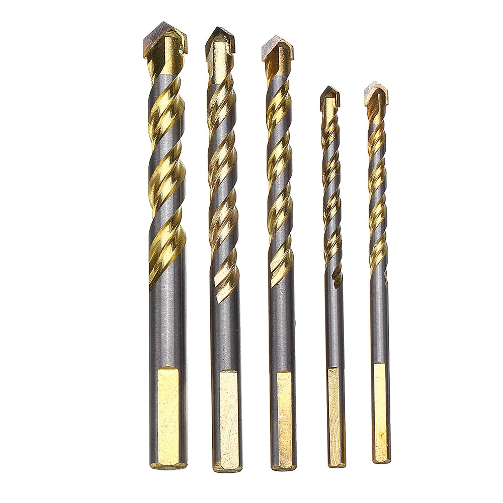 Drillpro 5pc Carbide Drill Bit Set - 6/8/10/12mm for Tile, Metal, Concrete & Wood