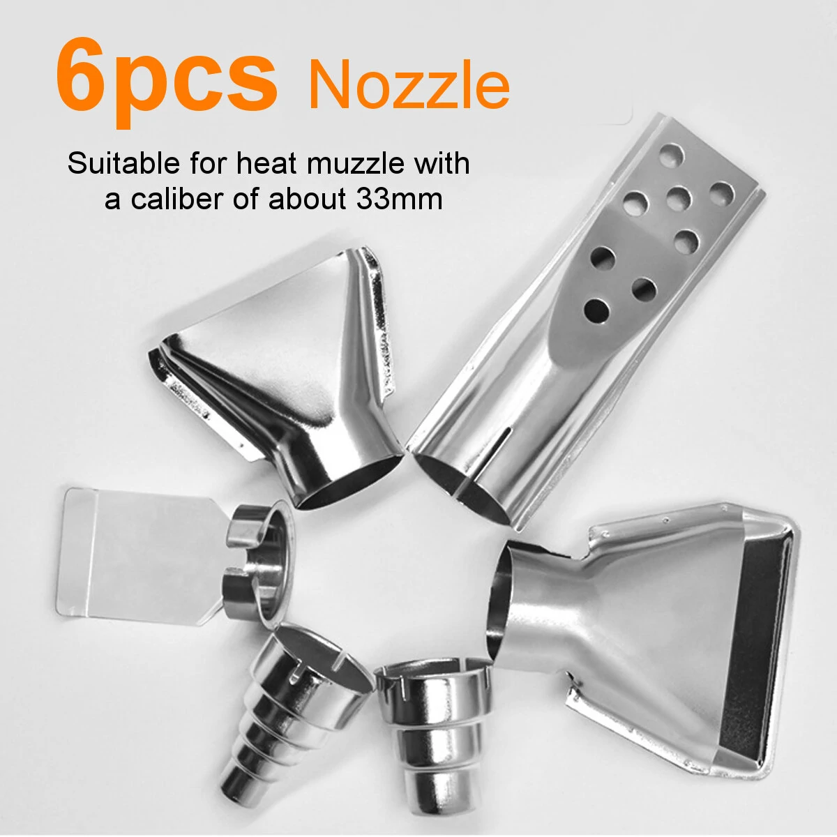6pcs Heat Gun Nozzle Kit - Heat Resistant Tips for Hot Air Guns | Soldering