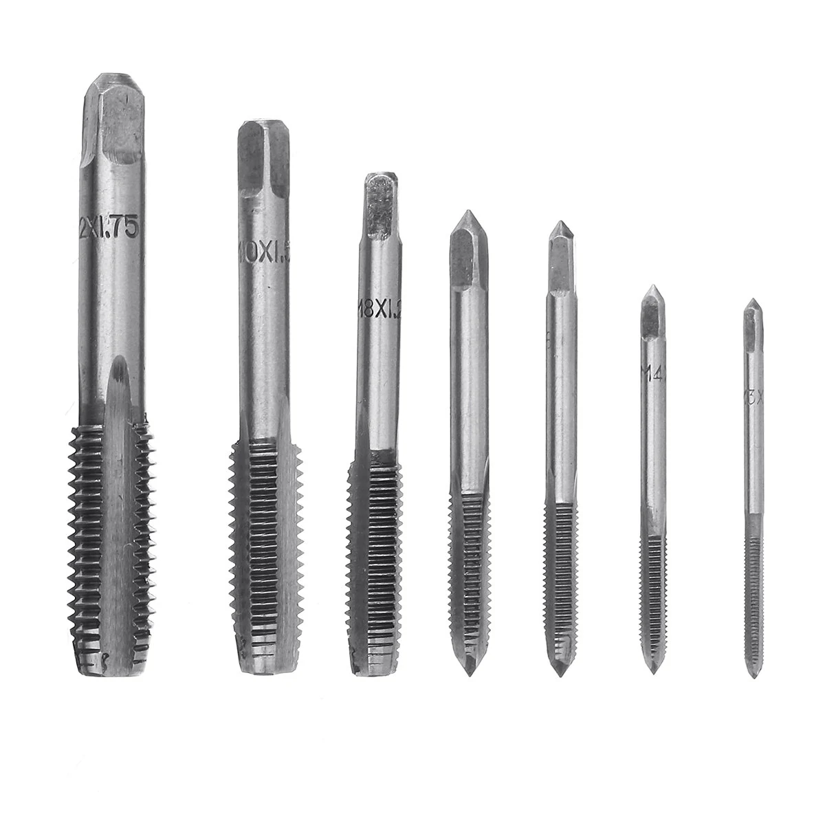 8pcs Screw Tap Set - Metric Hand Taps & Wrench Tool for Thread Tapping