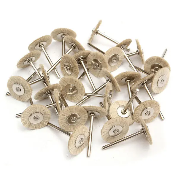 Soft White Goat Hair Polishing Wheel Set - 30pcs for Buffing & Shining